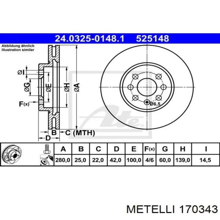Comprar 170343 Metelli Semieje delantero derecho
