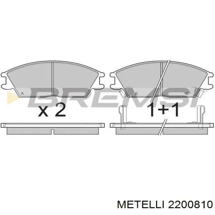 2200810 Metelli pastillas de freno delanteras