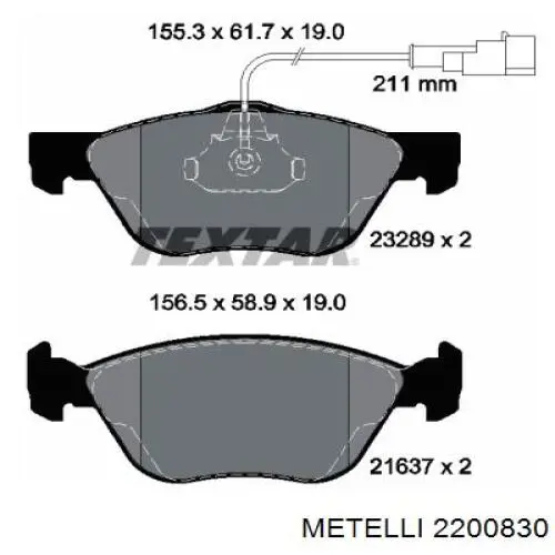 Comprar 2200830 Metelli Pastillas delanteras de freno