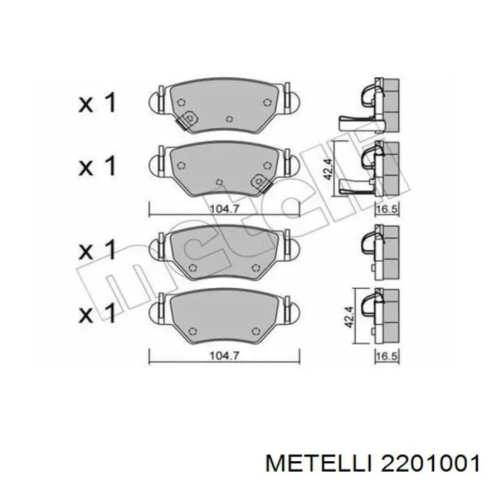 Pastillas traseras de freno Metelli 2201001 precio, desde 19,13 EUR