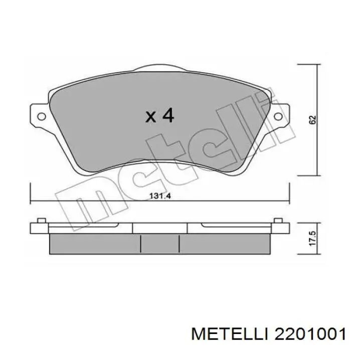 Comprar 2201001 Metelli Pastillas de freno traseras