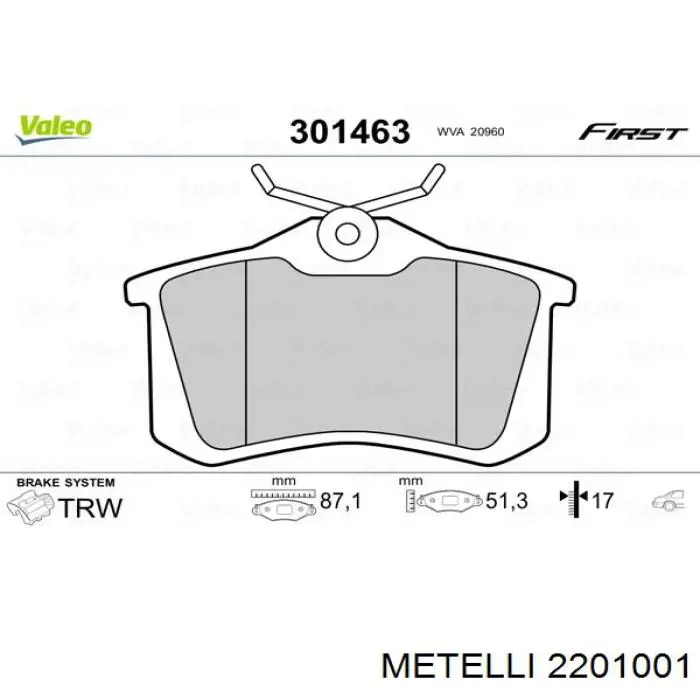 Pastillas traseras de freno Metelli 2201001 precio, desde 19,13 EUR