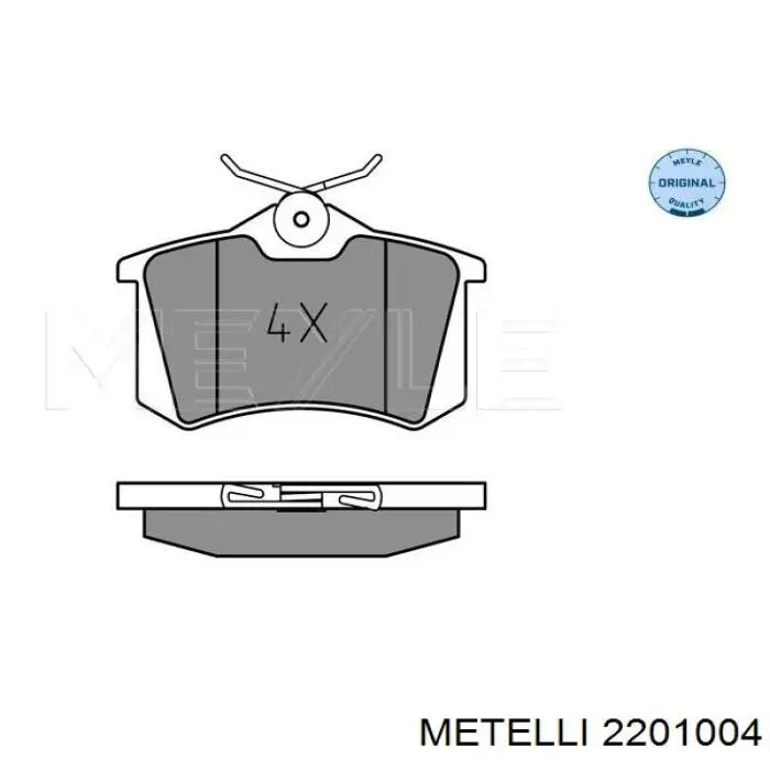 22-0100-4 Metelli pastillas de freno traseras