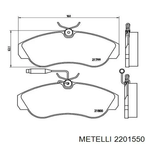 22-0155-0 Metelli pastillas de freno delanteras