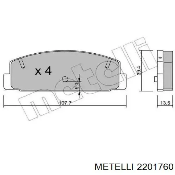 22-0176-0 Metelli pastillas de freno traseras