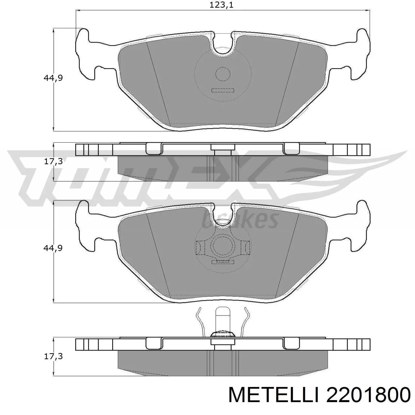 22-0180-0 Metelli pastillas de freno traseras