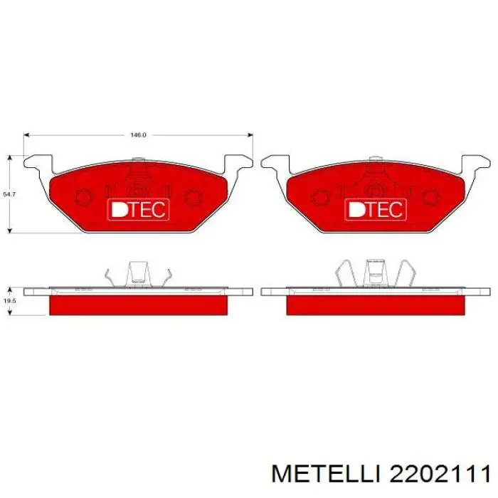 22-0211-1 Metelli pastillas de freno delanteras