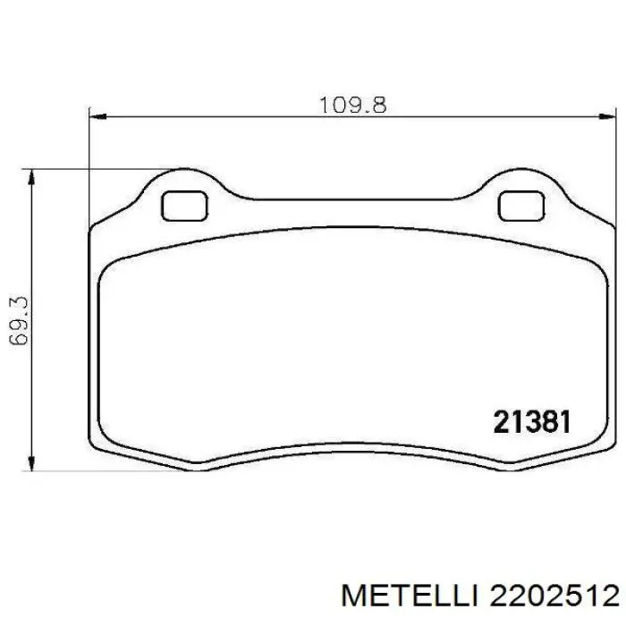 22-0251-2 Metelli pastillas de freno traseras