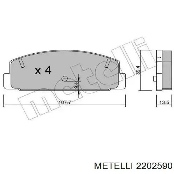 Comprar 2202590 Metelli Pastillas de freno traseras