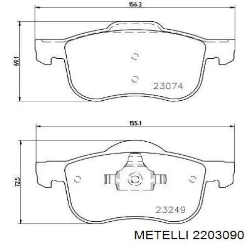 22-0309-0 Metelli pastillas de freno delanteras