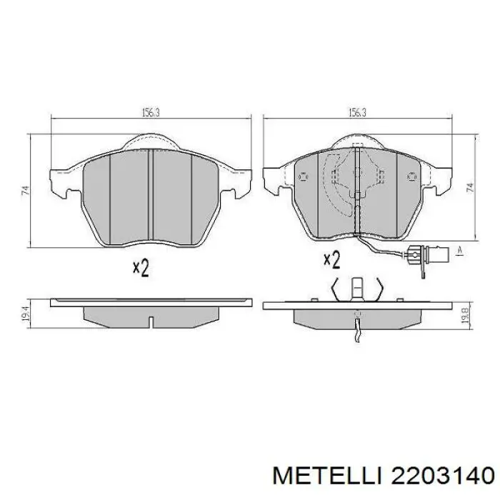 Pastillas freno delanteras Metelli 2203140 precio, desde 41,46 EUR