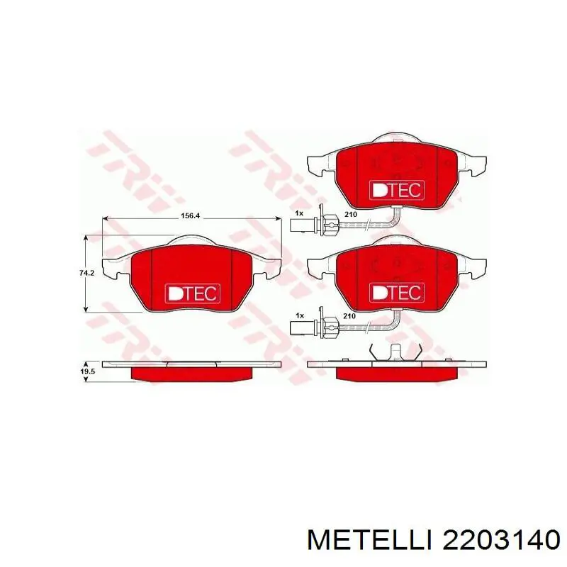 Pastillas freno delanteras Metelli 2203140 precio, desde 41,46 EUR