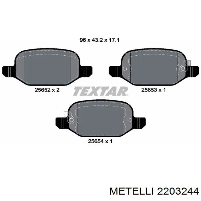 22-0324-4 Metelli pastillas de freno traseras