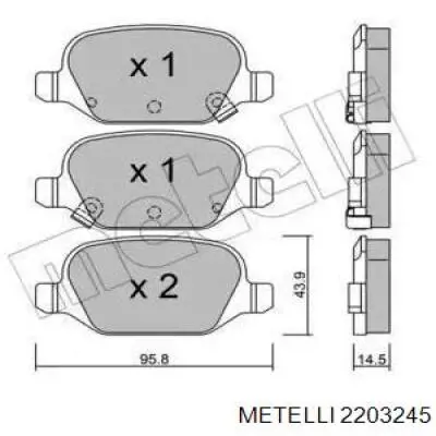 22-0324-5 Metelli pastillas de freno traseras