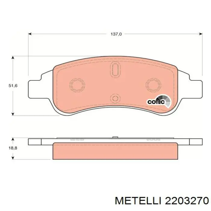 Pastillas de freno delanteras Metelli 2203270