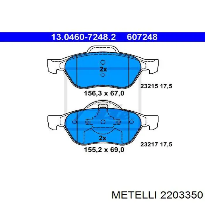 22-0335-0 Metelli pastillas de freno delanteras