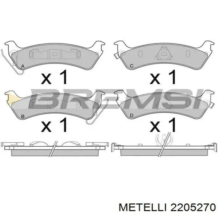 22-0527-0 Metelli pastillas de freno traseras