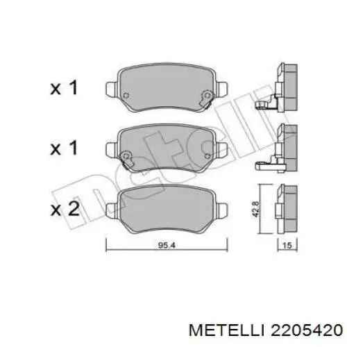 Pastillas traseras de freno Metelli 2205420 precio, desde 17,77 EUR