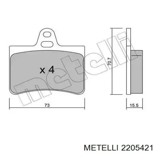 Pastillas traseras Metelli 2205421