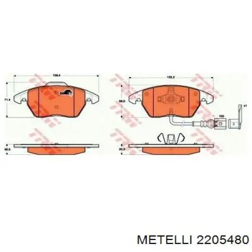 Pastillas de freno 2205480 Metelli