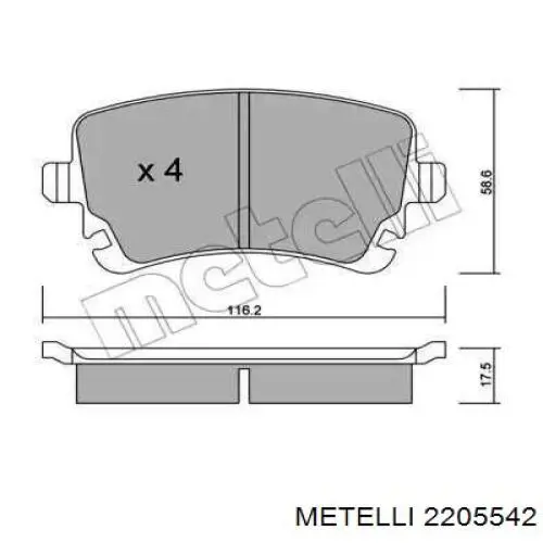 Pastillas traseras de freno Metelli 2205542 precio, desde 29,39 EUR