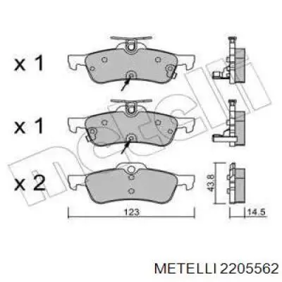 22-0556-2 Metelli pastillas de freno traseras