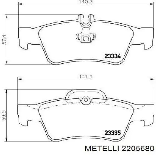 22-0568-0 Metelli pastillas de freno traseras