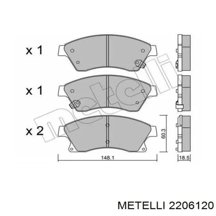 Pastillas traseras Metelli 2206120