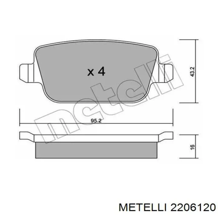 Pastillas traseras de freno Metelli 2206120 precio, desde 17,42 EUR