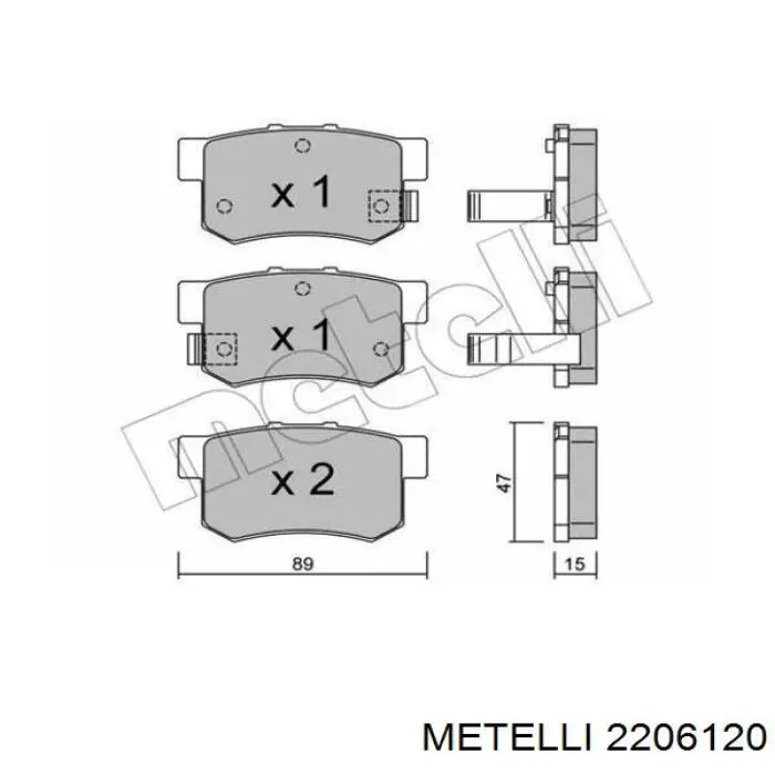 Comprar 2206120 Metelli Pastillas de freno traseras