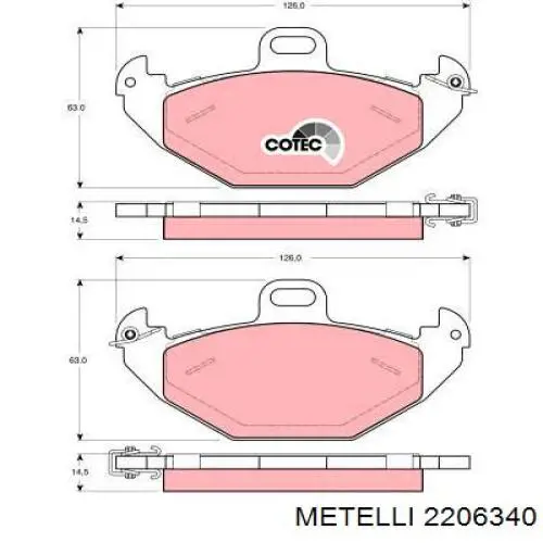 22-0634-0 Metelli pastillas de freno traseras