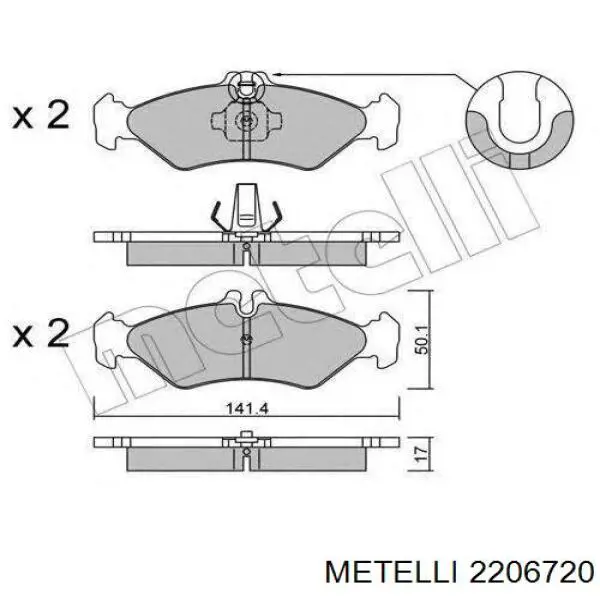 Pastillas traseras Metelli 2206720
