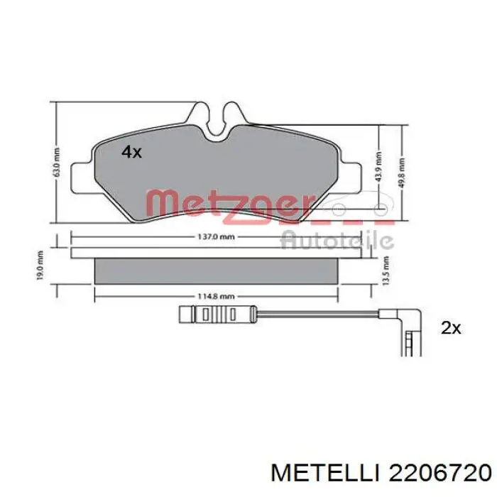 Comprar 2206720 Metelli Pastillas de freno traseras