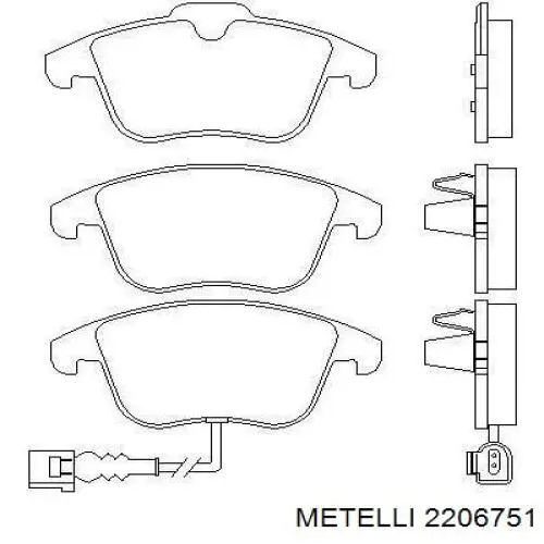 Pastillas de freno delanteras Metelli 2206751