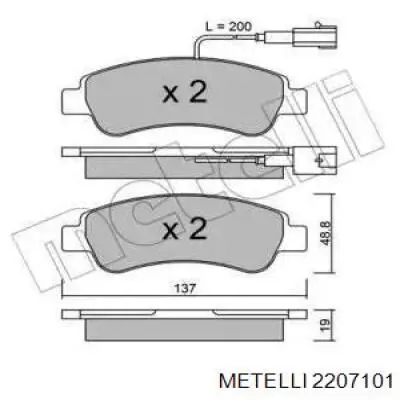 22-0710-1 Metelli pastillas de freno traseras