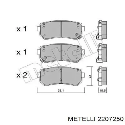 Pastillas traseras de freno Metelli 2207250 precio, desde 21,99 EUR