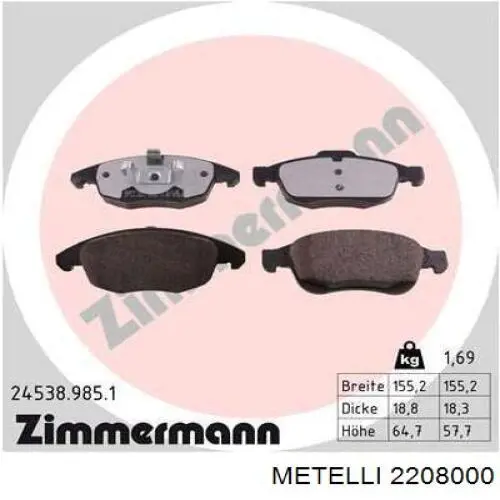 Pastillas de freno delanteras Citroen C4 UA