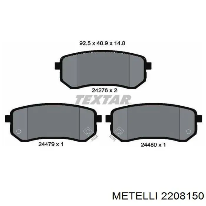 22-0815-0 Metelli pastillas de freno traseras