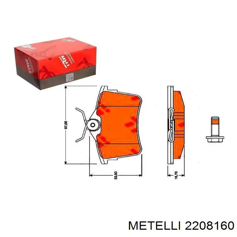 Pastillas traseras Metelli 2208160