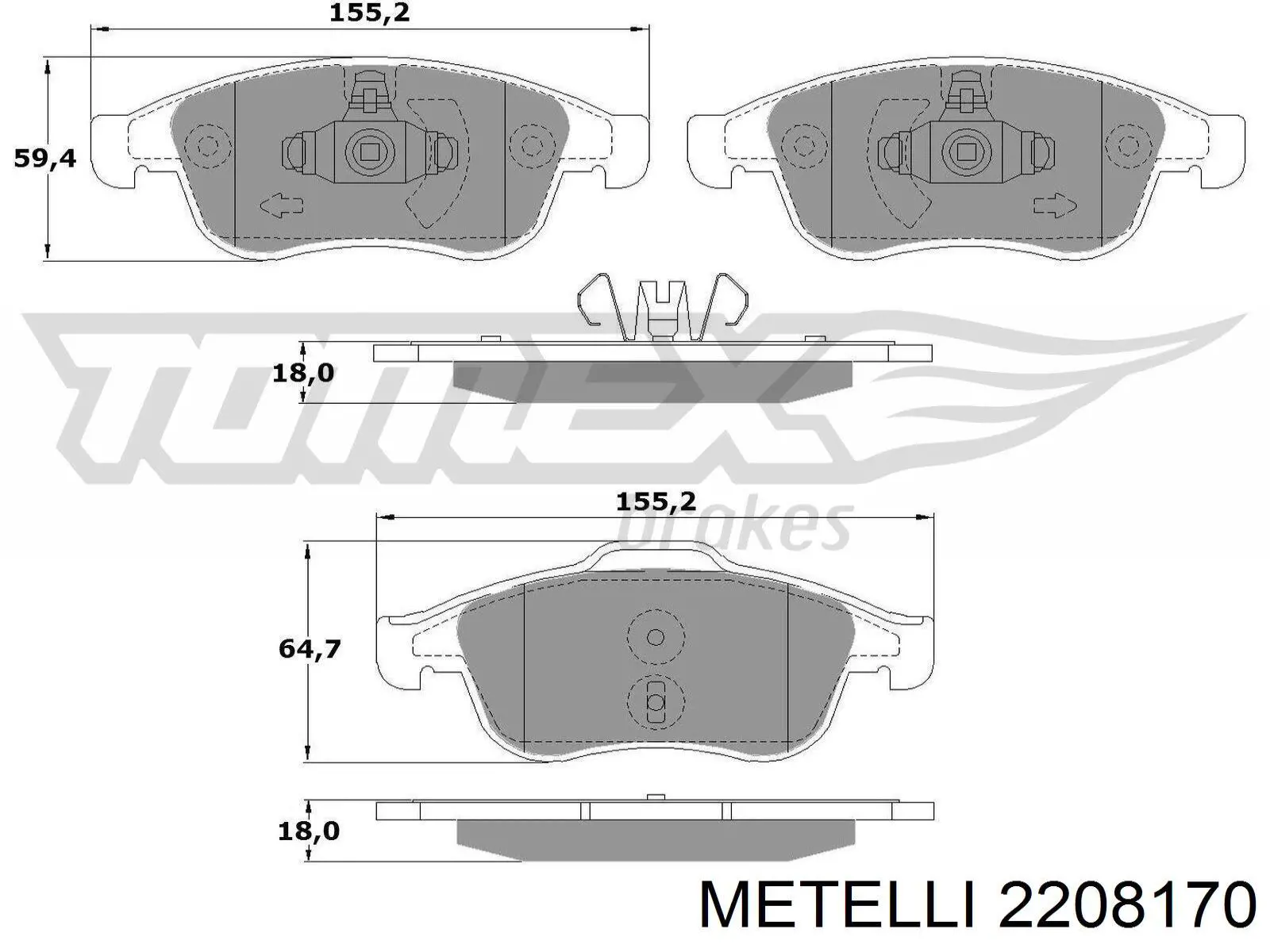 2208170 Metelli Pastillas delanteras