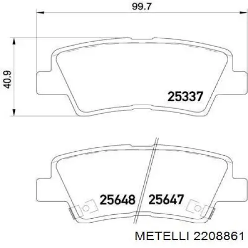 Comprar 2208861 Metelli Pastillas de freno traseras