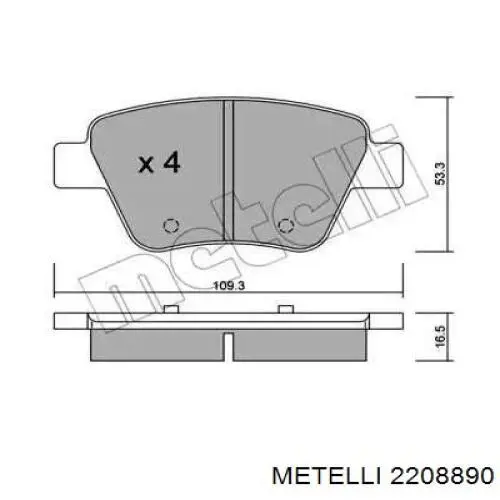 Comprar 2208890 Metelli Pastillas de freno traseras