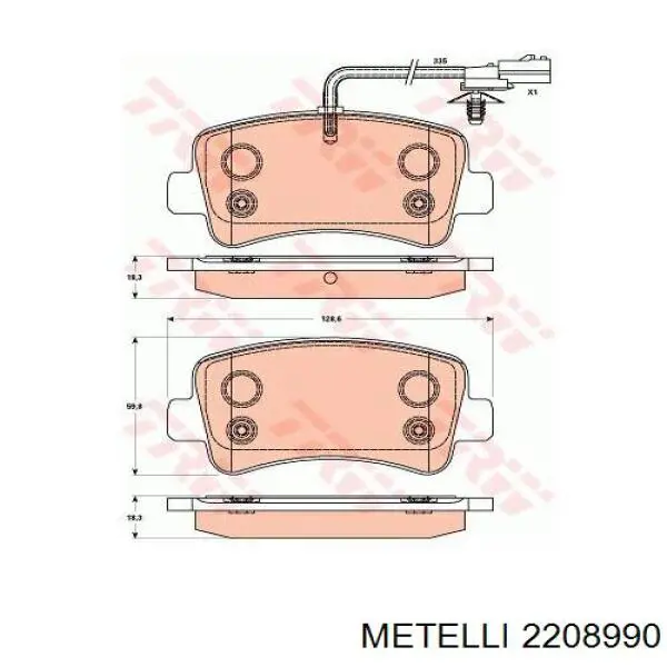Pastillas traseras Metelli 2208990