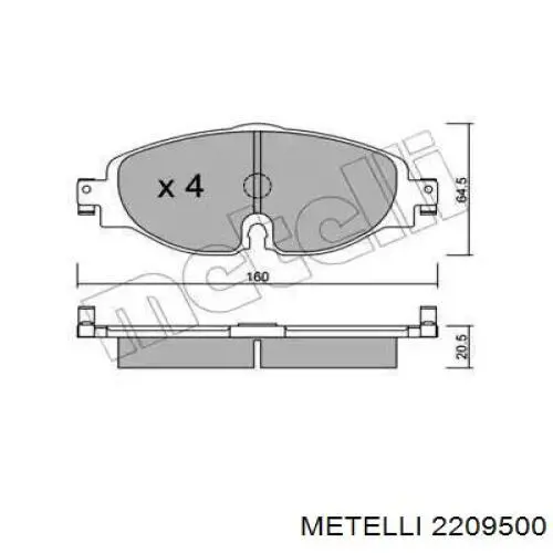 22-0950-0 Metelli pastillas de freno delanteras