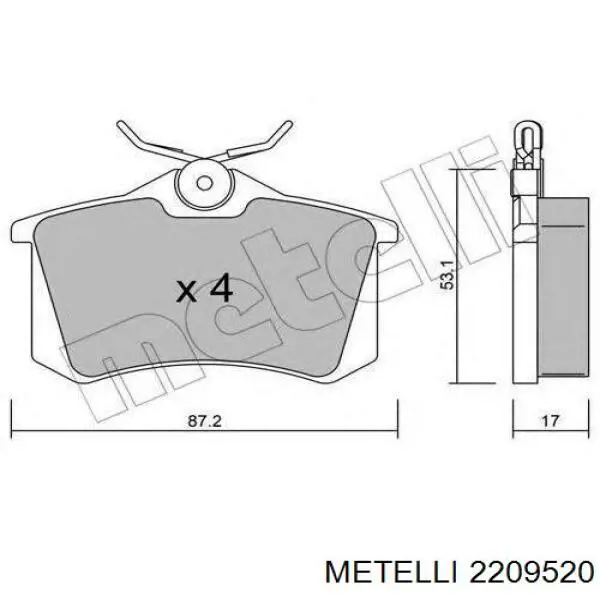 Pastillas de freno delanteras Metelli 2209520