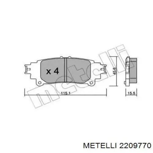 2209770 Metelli pastillas de freno traseras