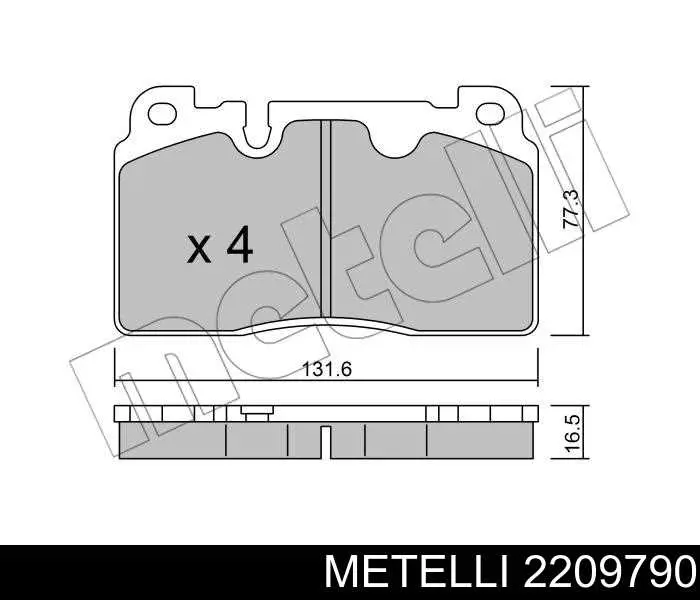 2209790 Metelli pastillas de freno delanteras