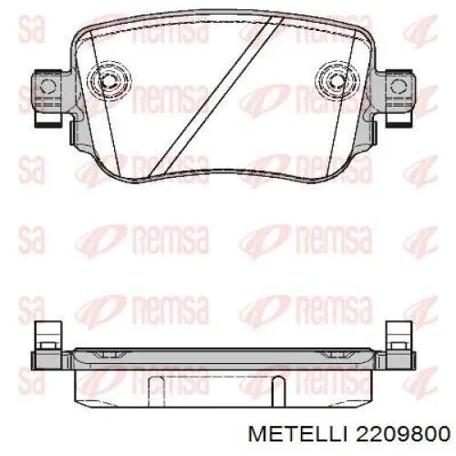 22-0980-0 Metelli pastillas de freno traseras