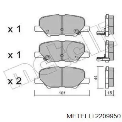 22-0995-0 Metelli pastillas de freno traseras