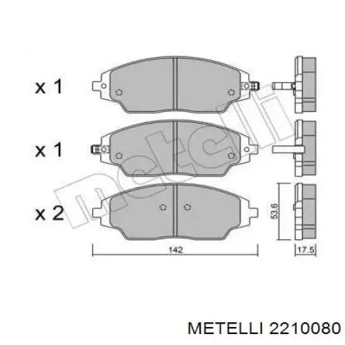 22-1008-0 Metelli pastillas de freno delanteras